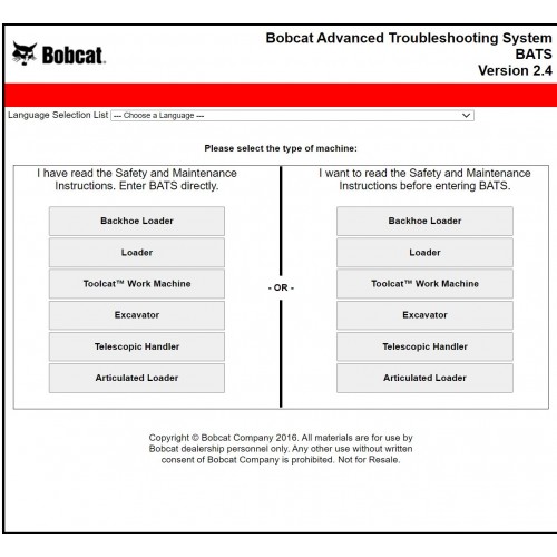 Bobcat BATS 2022 Bobcat Advance Troubleshooting System – Multi Language